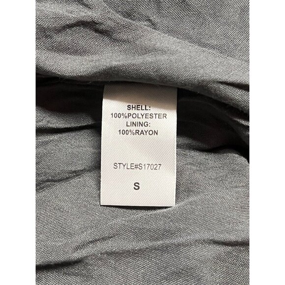 Mustard Seed Women's Mini Dress Pleated Gray Balloon L/S Belted Size S NWT - Picture 8 of 15